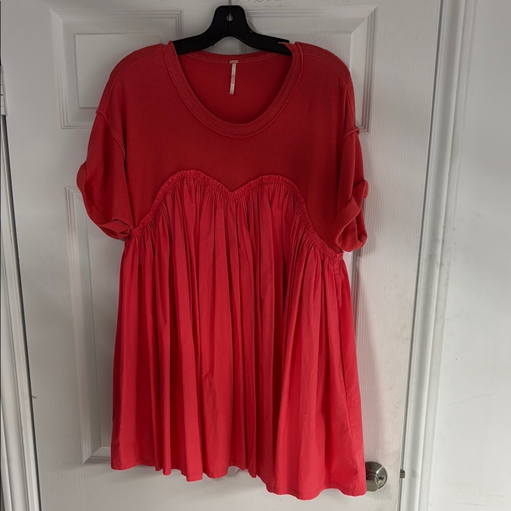 Free People Red Tunic Top